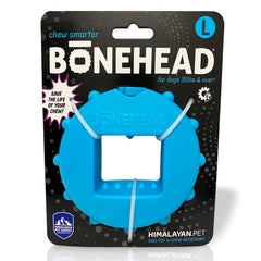 Himalayan Dog Chew Bonehead Holder, fermeture-vis pour maintenir les friandises en place lors du jeu.