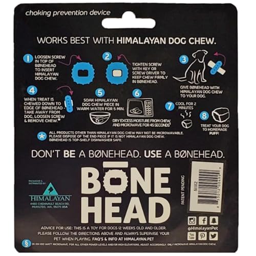 Bonehead Himalayan Dog Chew Holder: polyvalent pour petits chiens et friandises variées.