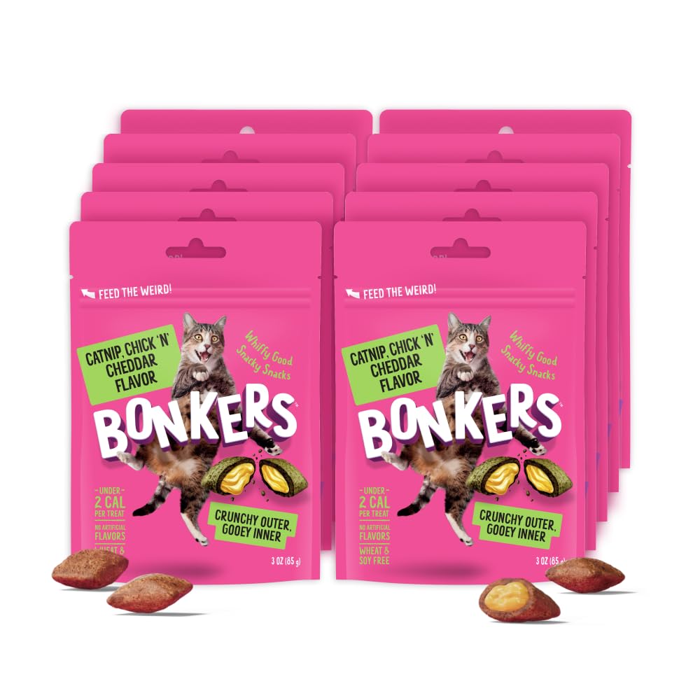 Bonkers Chat Bites extèrieur croustillant et centre moelleux, récompense appetissante.