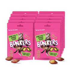Bonkers Chat Bites extèrieur croustillant et centre moelleux, récompense appetissante.