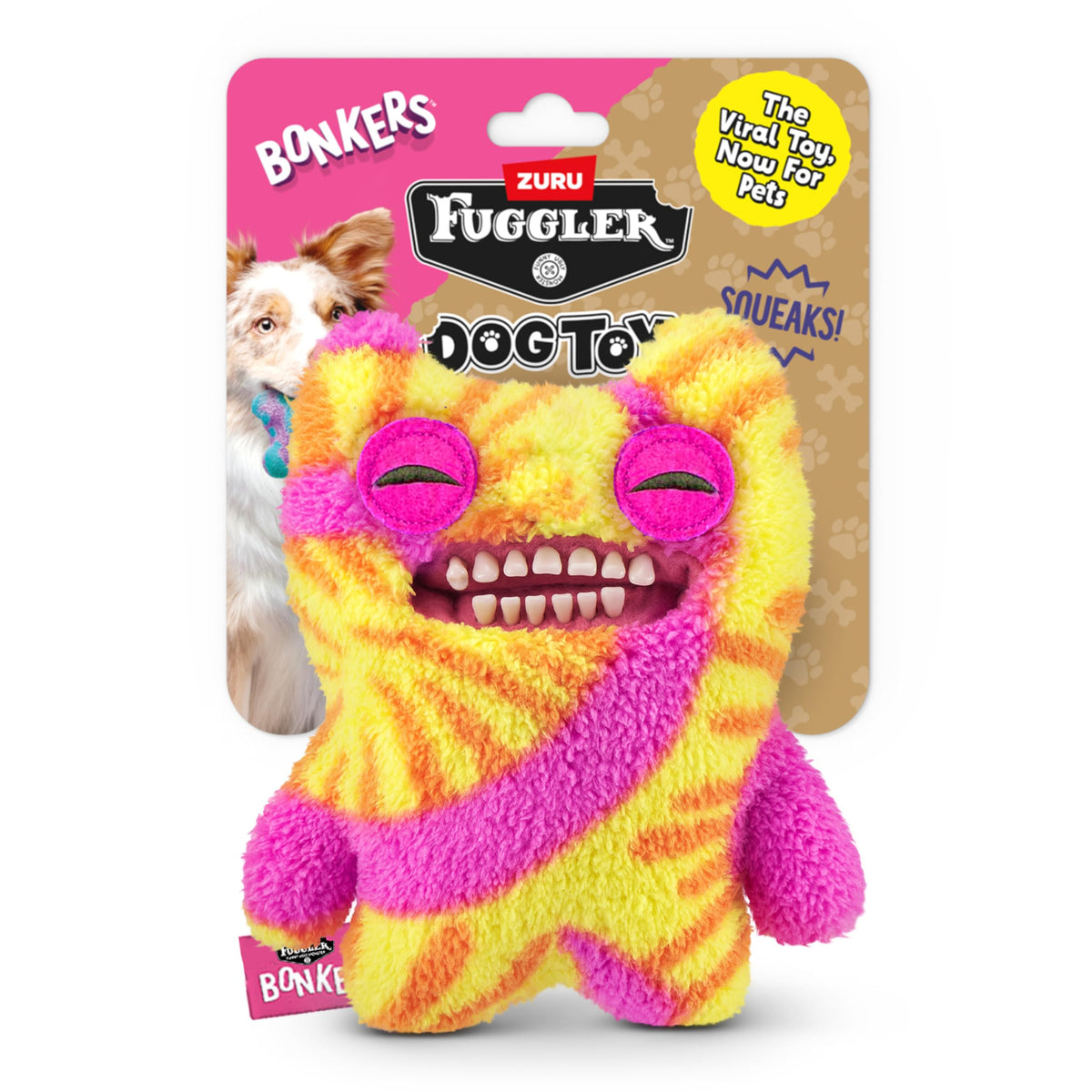 Bonkers Fuggler, face du jouet, idéal pour le câlin et le jeu
