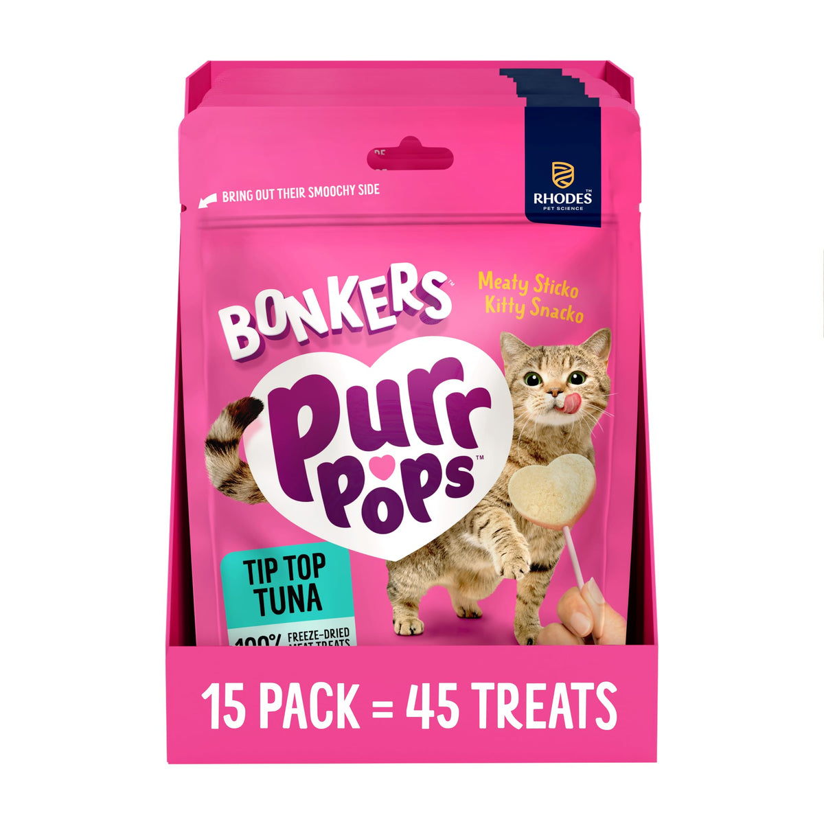 Emballage pratique de Bonkers Purrpops prêt à offrir