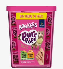 Bonkers Purrpops saveur poulet: friandises adaptées à tous les âges.