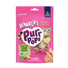 Bonkers Purrpops sucette-chat-closeup, texture lyophilisée qui plaît aux chats.