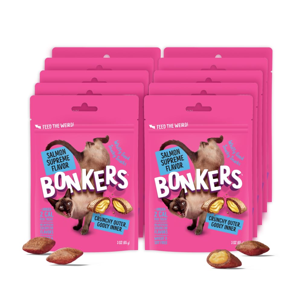Bonkers Salmon Supreme : texture croquante à l'extérieur et centre moelleux, récompense idéale lors du jeu.