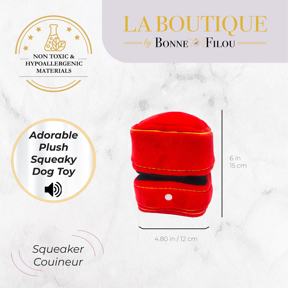 Bonne et Filou anneau peluche chien adorable, idéal pour photos et câlins.
