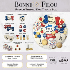 Macarons pour chien Bonne et Filou, friandise délicate et ludique.