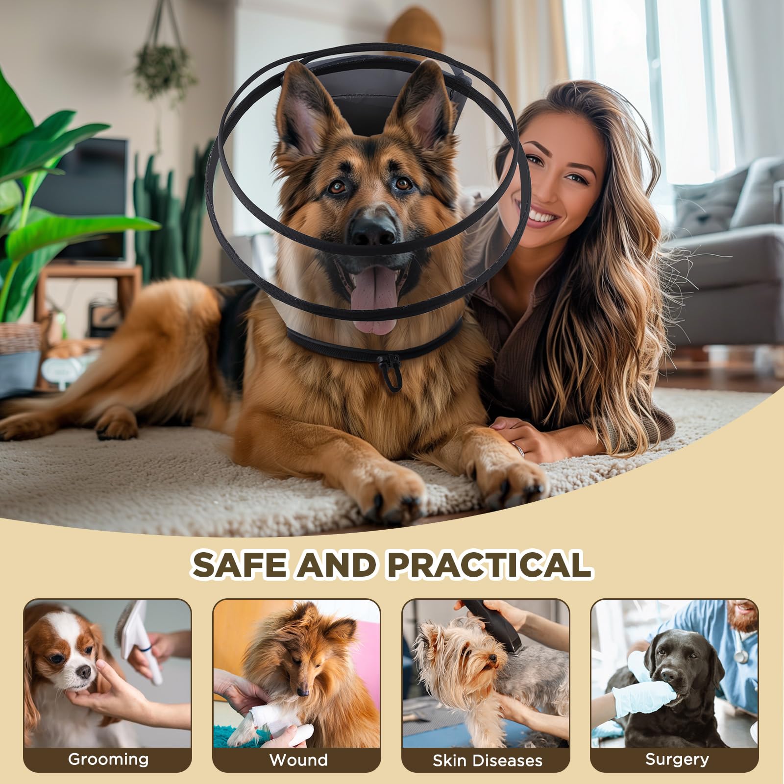BONTHEE collier cone chien utilisation repos et dormir.