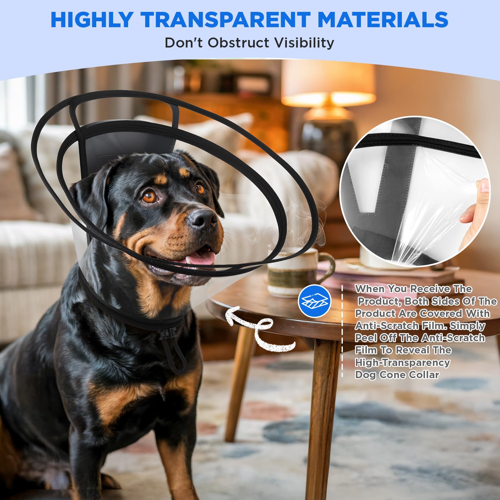BONTHEE collier protection chien transparent protege les zones sensibles sans limiter les mouvements.