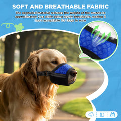 Muselière BONTHEE pour chien, réglable double sangle pour ajustement sécurisé en promenade.