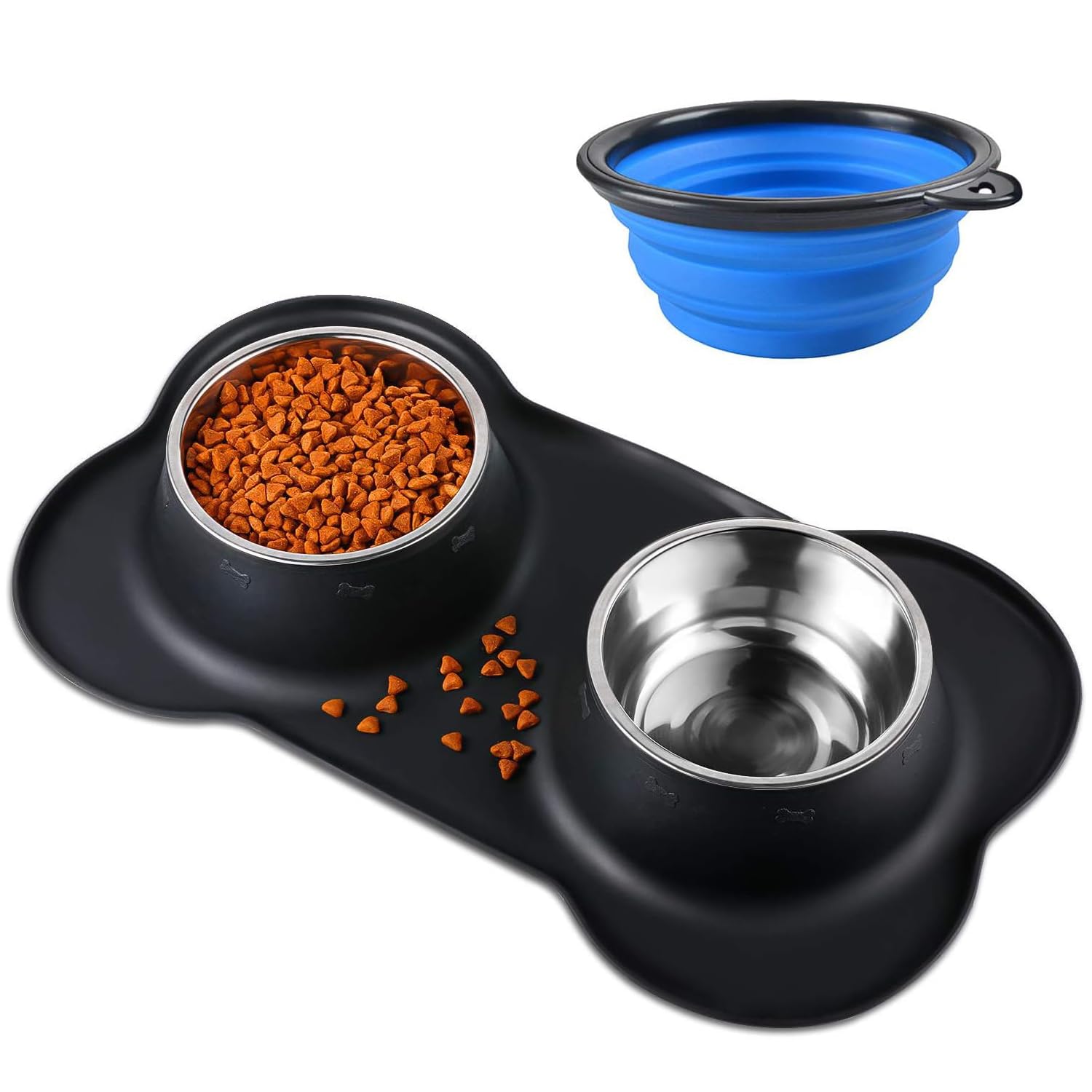 Bonve Pet: bols doubles en acier inoxydable pour repas et hydratation propres.