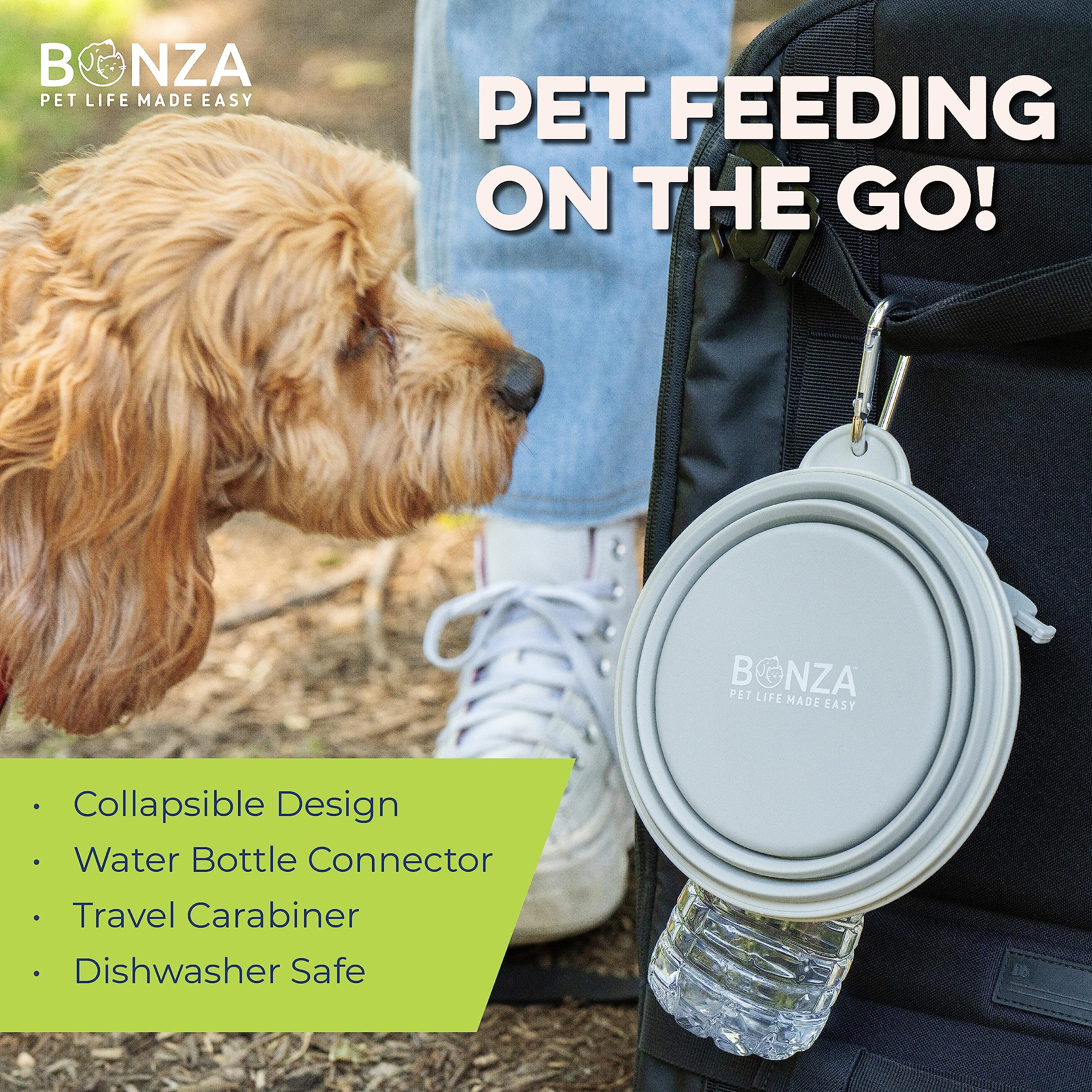 Bol Bonza capacite 50oz prêt pour sorties longues avec chien