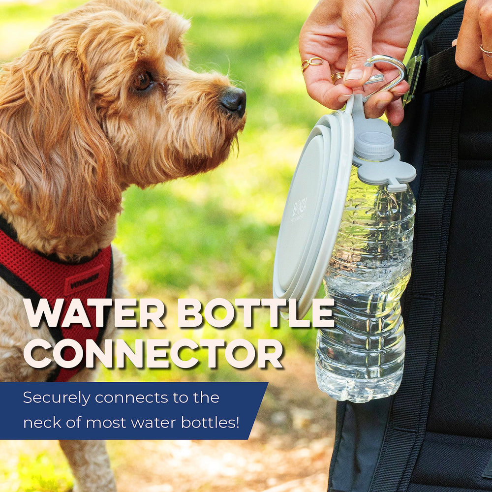 Bonza gamelle silicone sans BPA bleu marine, sûre et durable pour chiens.