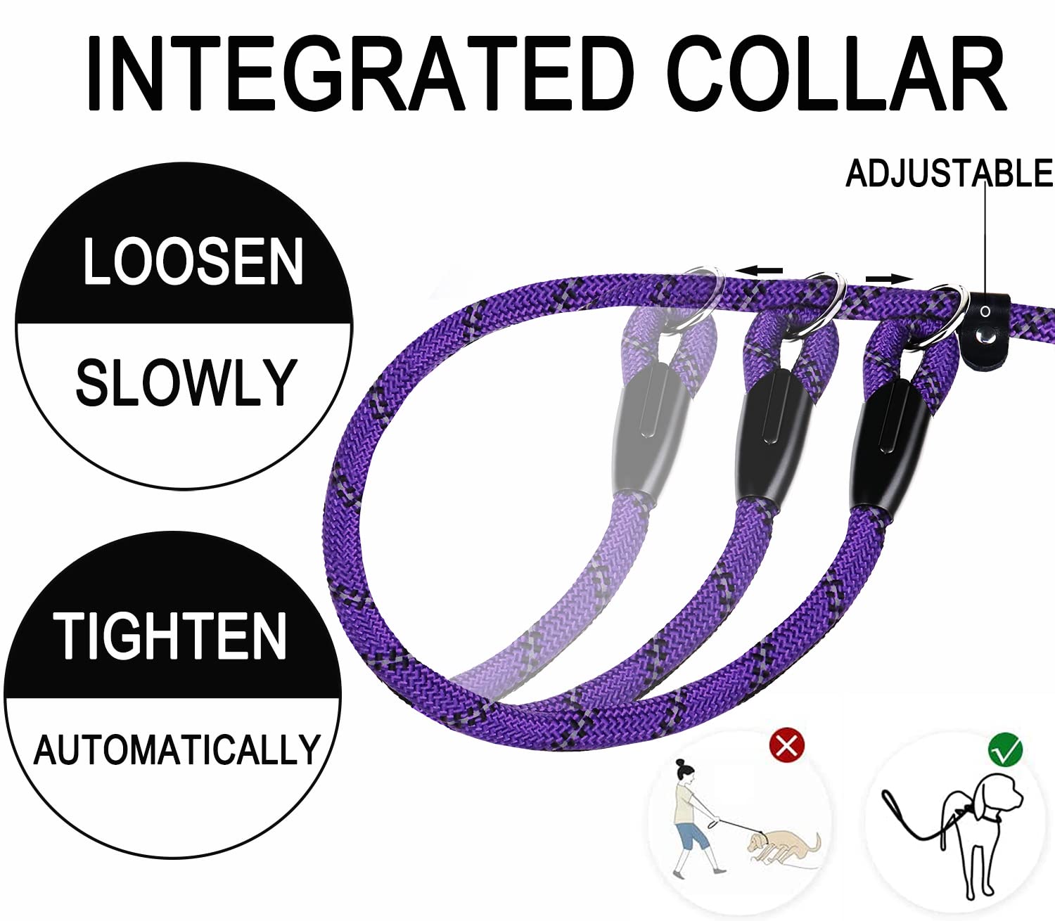 BOOEUDI, corde nylon résistante, diamètre 1/2 pouce, adaptée aux chiens actifs.