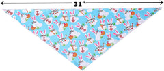 BoomBone bandana lapin imprimé bleu chien, style unique.