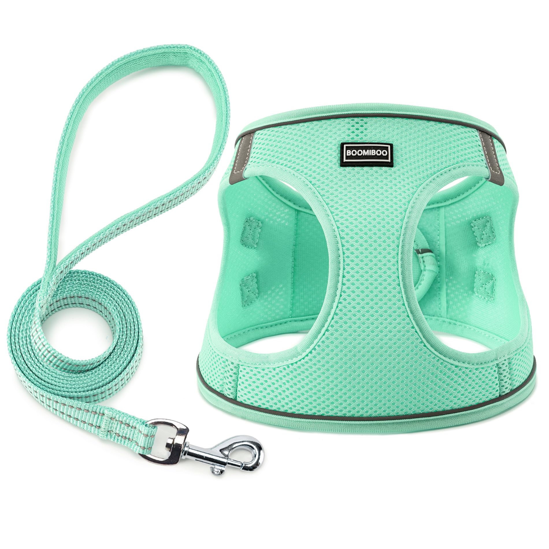 BOOMIBOO harnais chien ensemble laisse vert XXS, pratique pour petites tailles et promenade sécurisée.