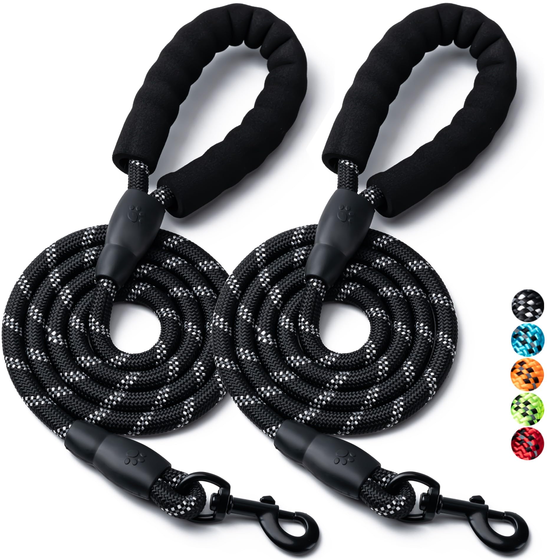 Laisse BOOMIBOO 4ft avec poignée rembourrée pour un confort accru lors des promenades.