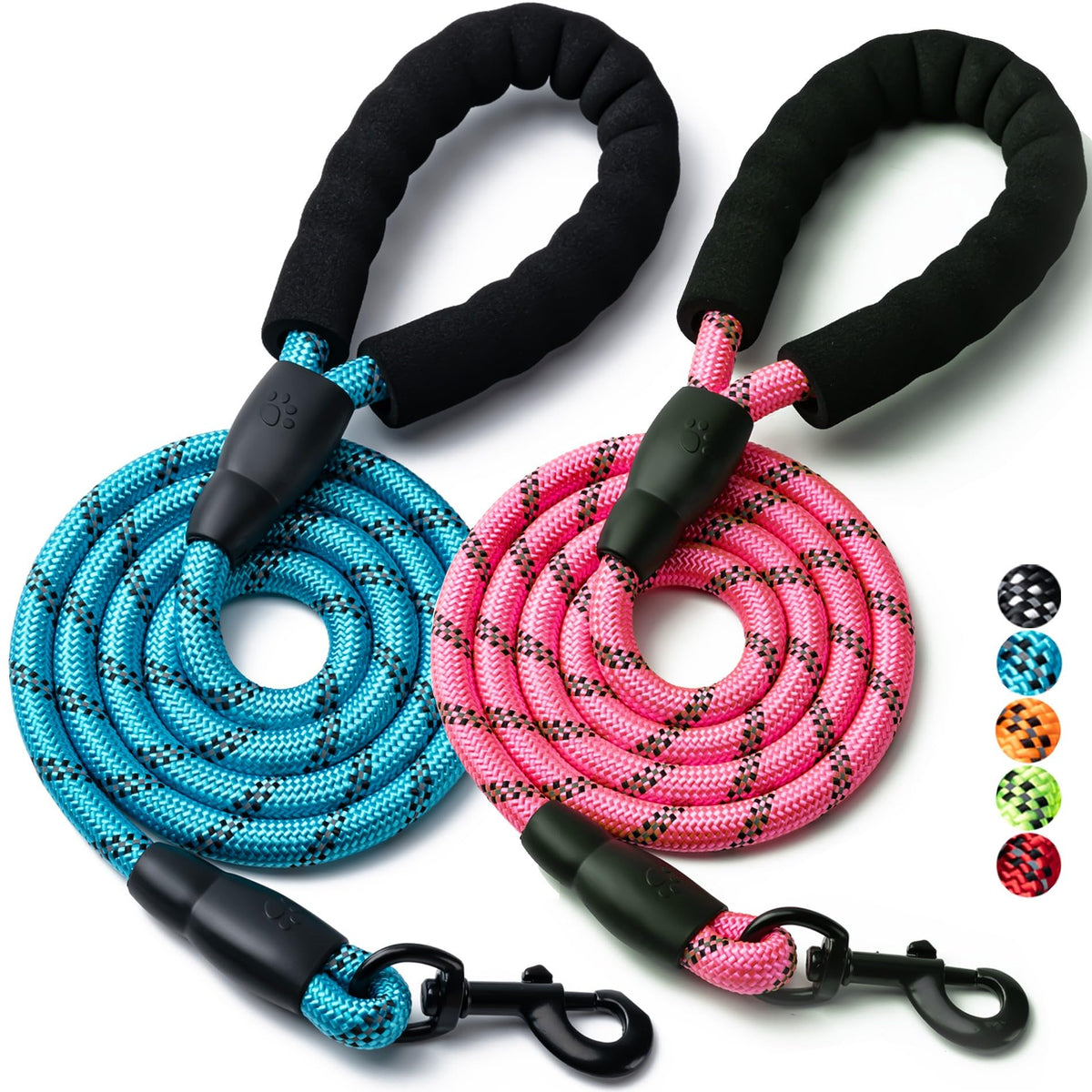 BOOMIBOO laisse double pack durable pour tous les chiens, fiable et robuste.
