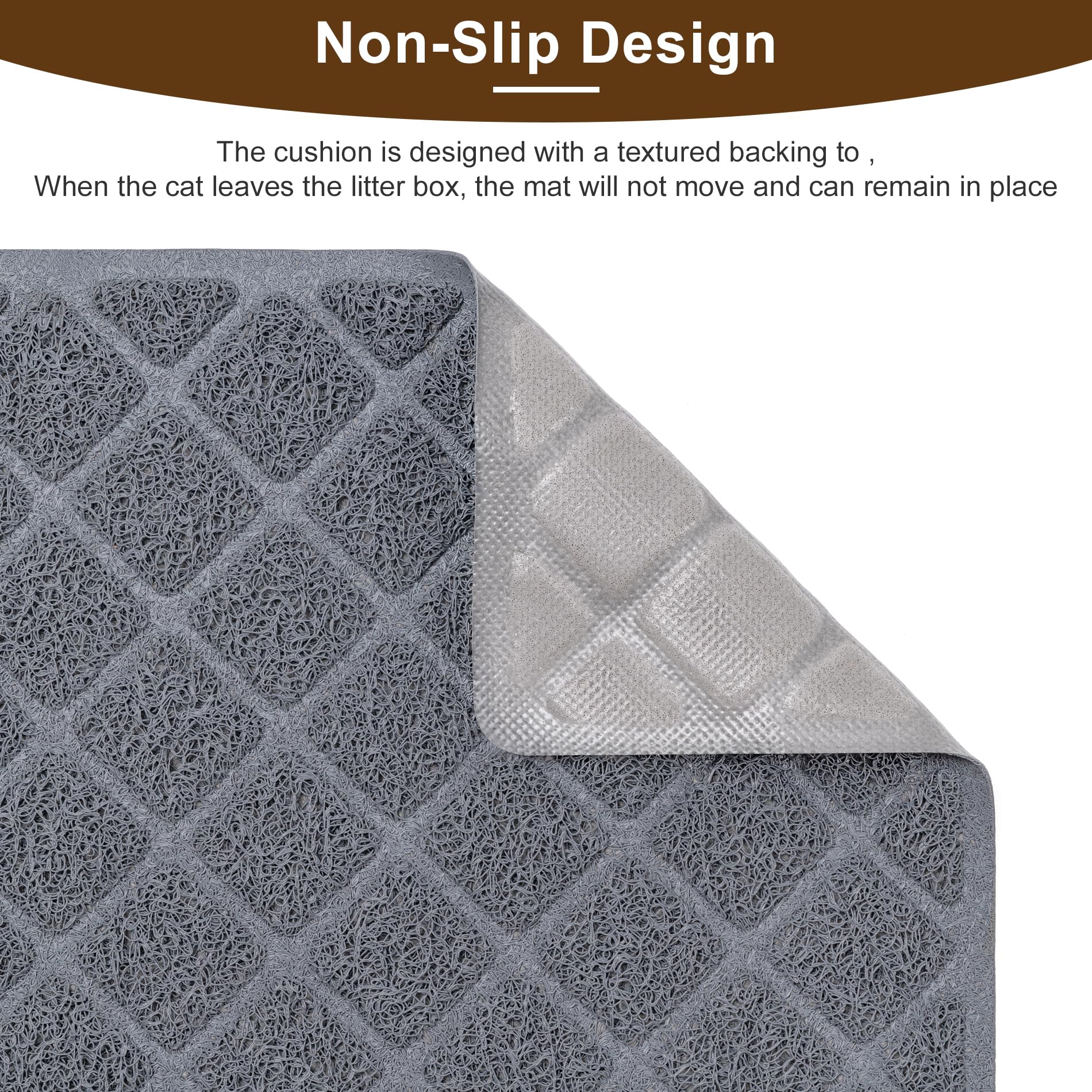 BOOMIBOO tapis litière anti-glisse, stabilité renforcée.