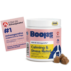 Boops Pets bouchées apaisantes pour chien, saveur dinde et boeuf, soutien calme.