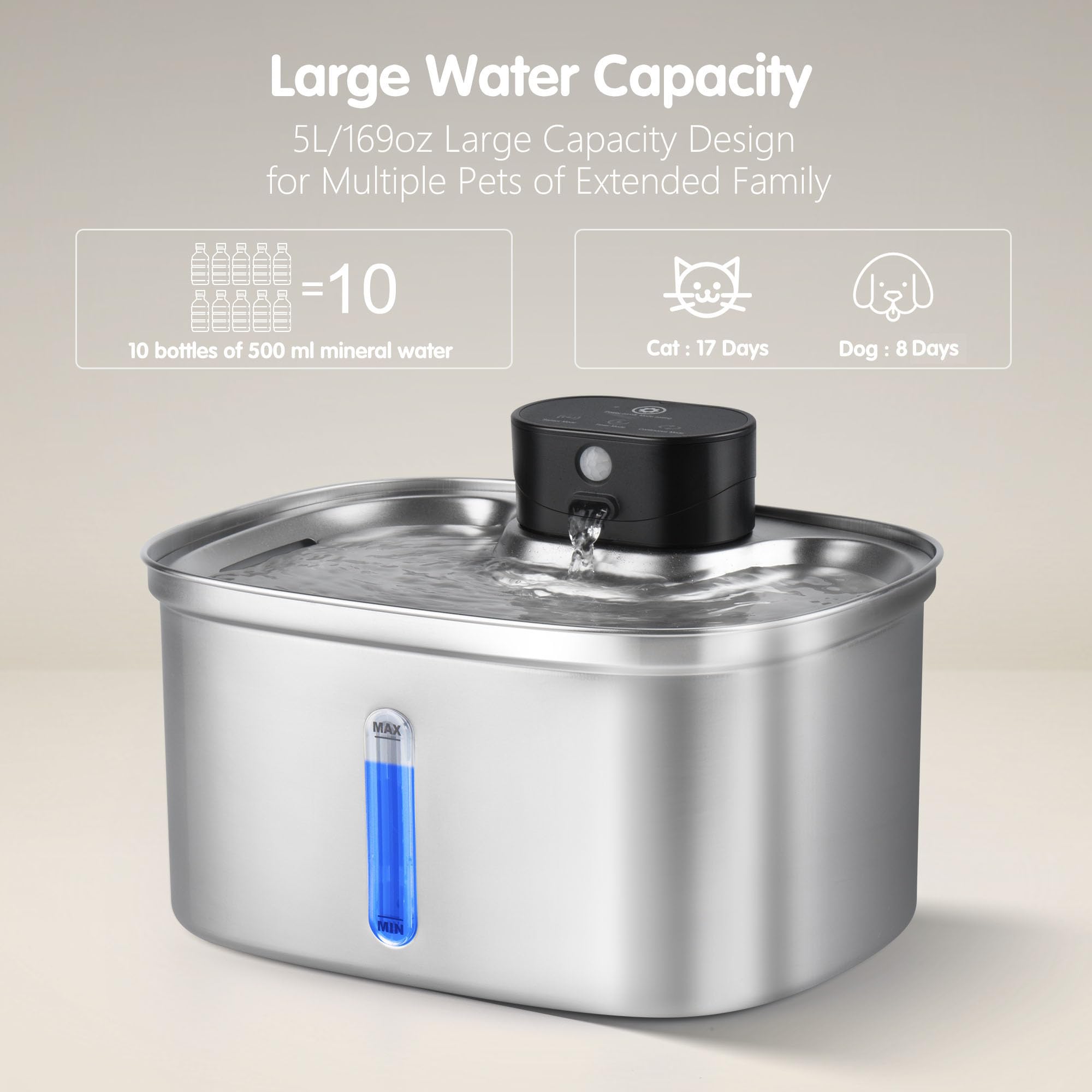 BOORCA cuve eau inox 304, hygiénique et facile à nettoyer.
