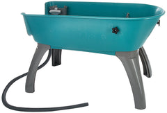 Booster Bath baignoire elevatee pour animaux bleu: accessibilité et confort lors du bain.