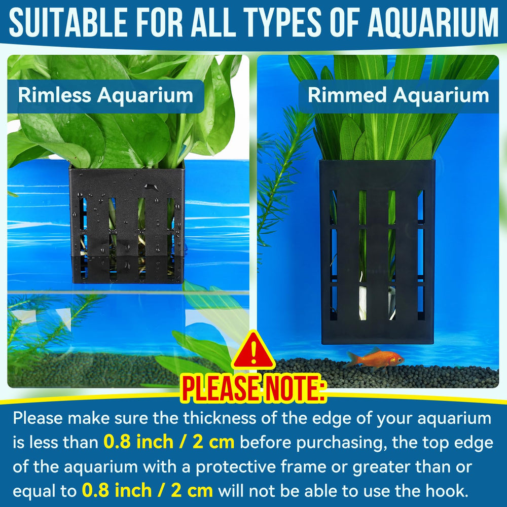 Borlech porte-plante-aquarium six attaches trois tailles pour plantes variées.