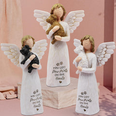 Borles­ta figurine ange chien mémorial: présence apaisante dans la pièce