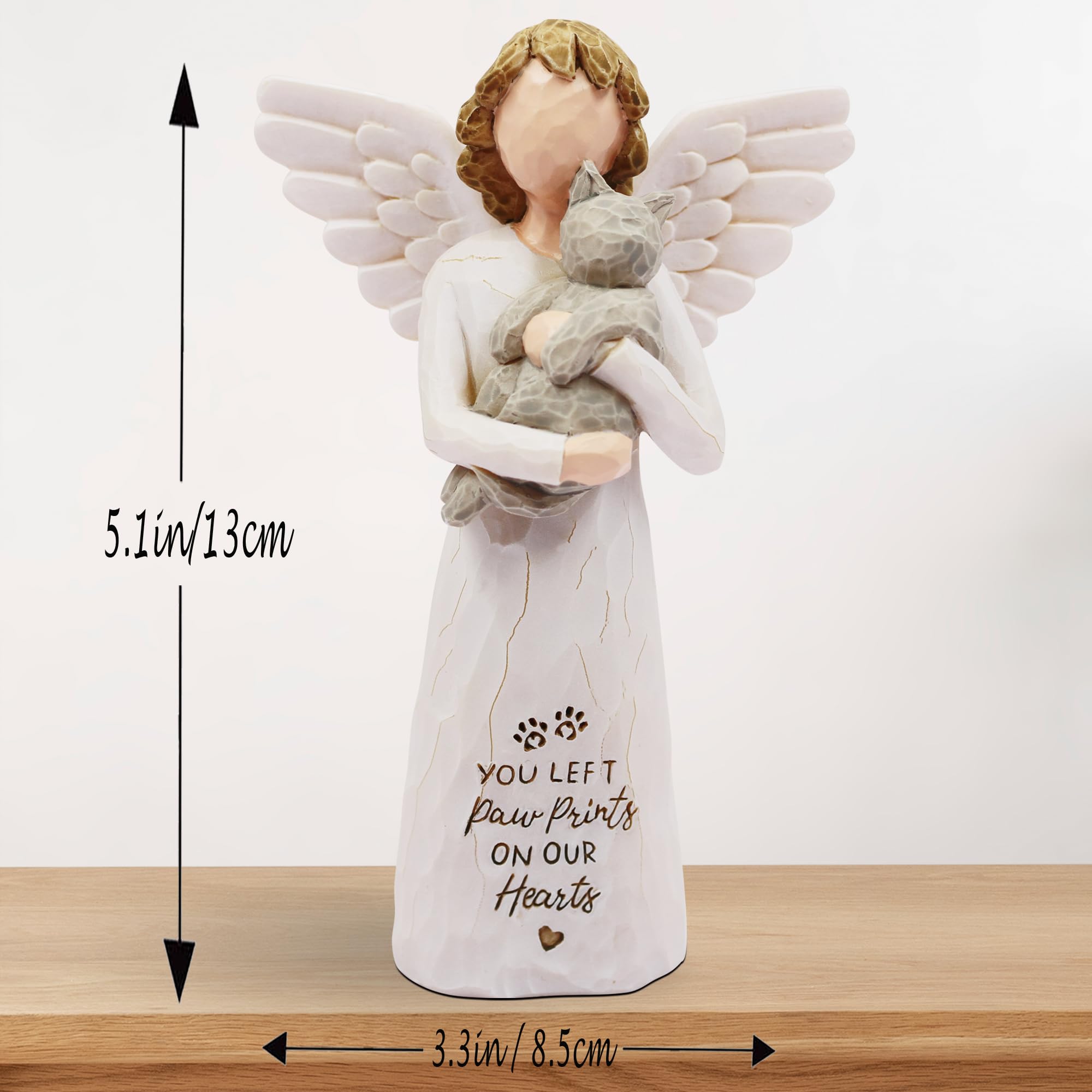 BORLESTA statuette chat gris et blanc, compagnon fidèle au quotidien.