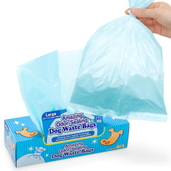 Sacs BOS anti-odeur bleu clair emballage compact, usage pratique.
