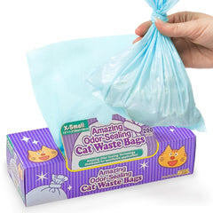 Sacs BOS anti-odeur pour déchets de chat, format 20x30 cm, robustes.