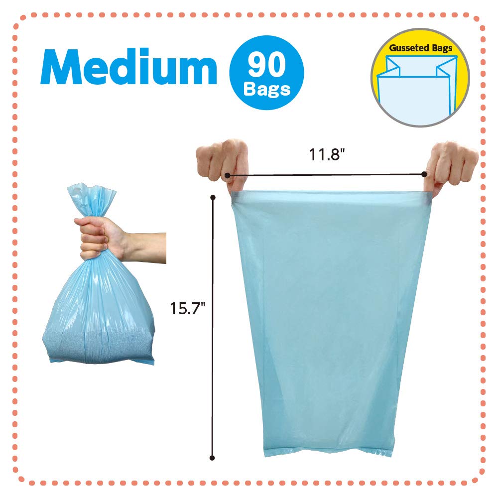 Sacs BOS durables pour litière de chat, couleur bleu clair.