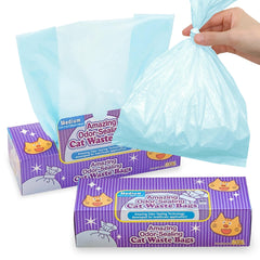 Sacs BOS étanches anti-odeur bleu clair pour déchets de chat.