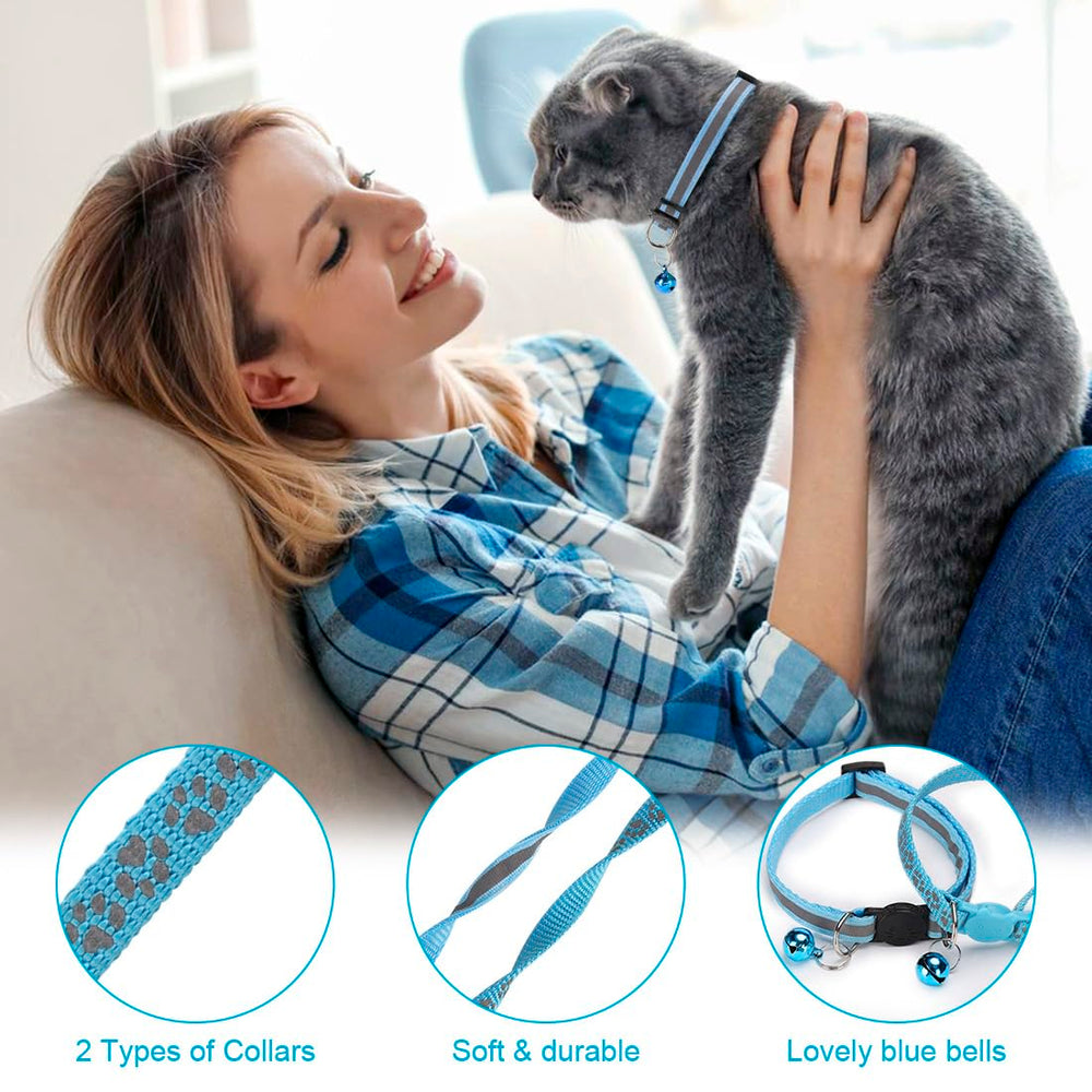 Collier Bosose pour chat avec cloche réfléchissante, visibilité nocturne renforcée.