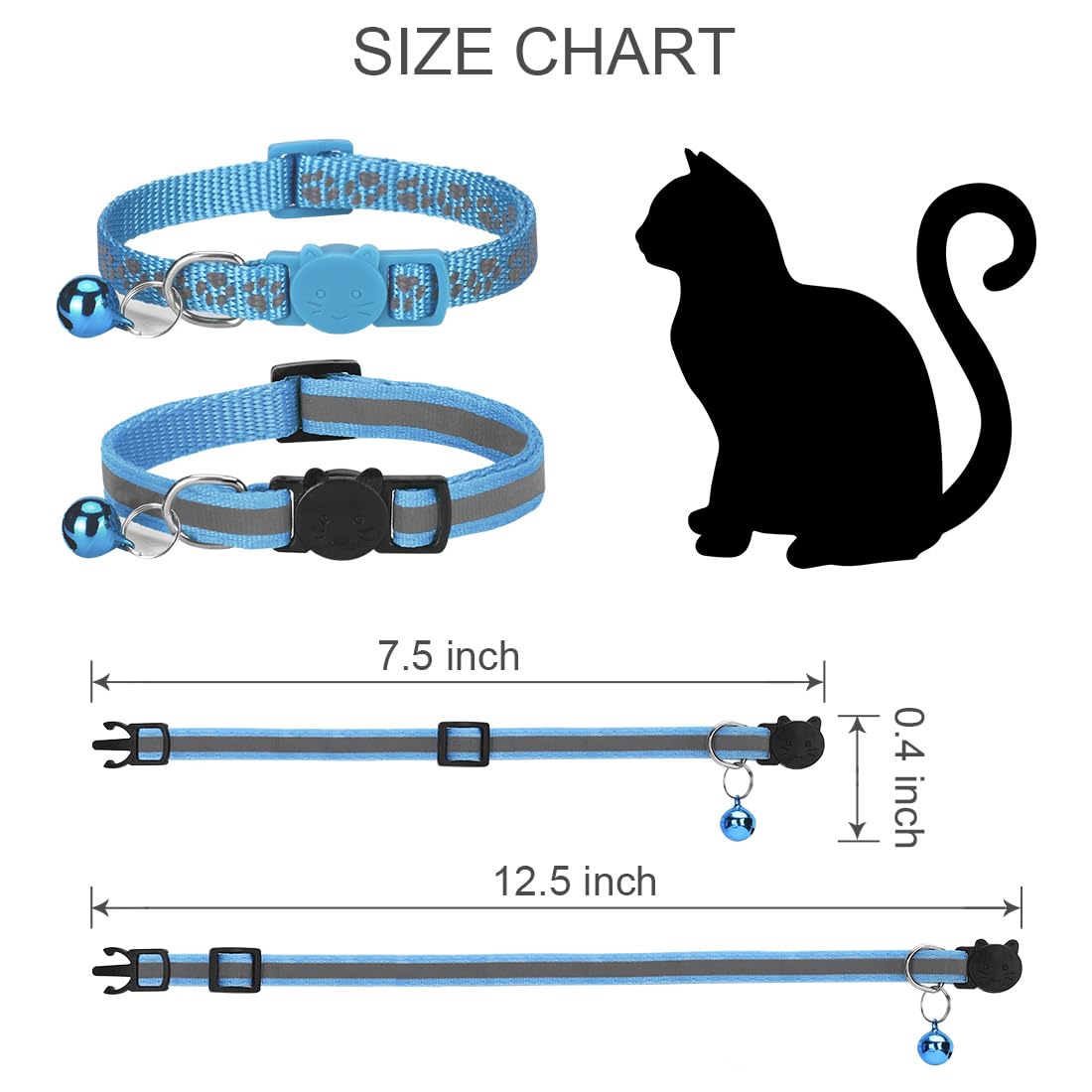 Collier Bosose chat bleu, visibilité et style lors des balades.