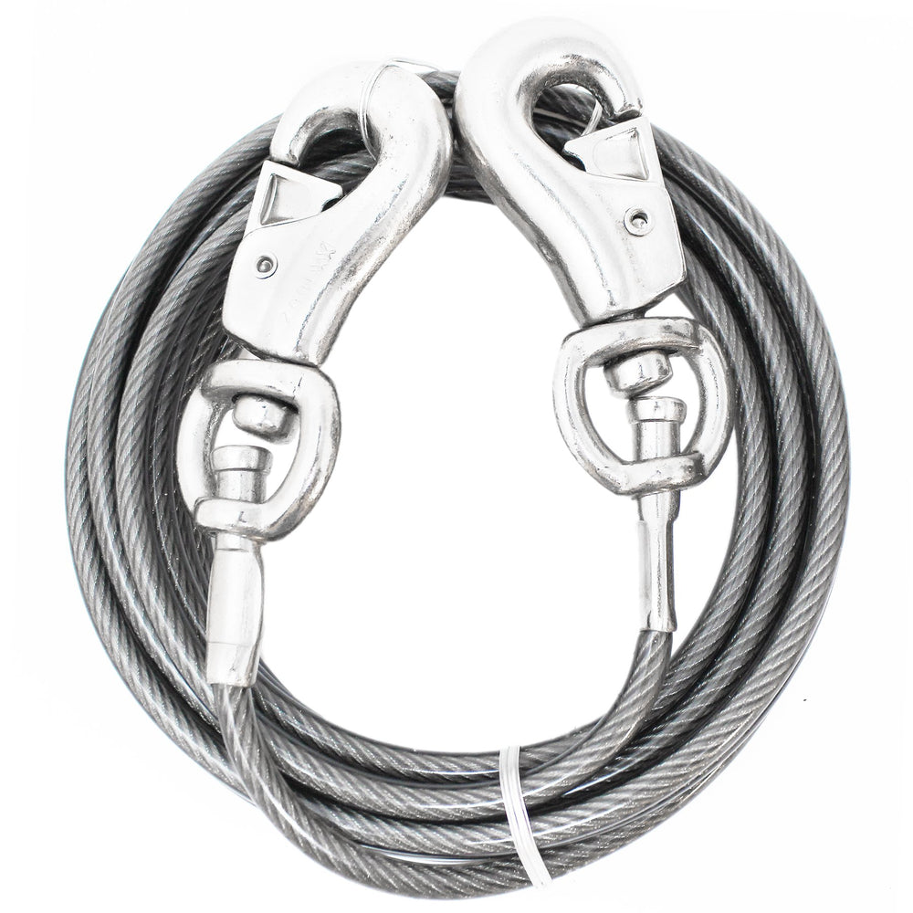 Boss Pet Prestige Super-Beast Tie-Out 15 pieds, connexion directe robuste pour chiens jusqu'à 250 livres.