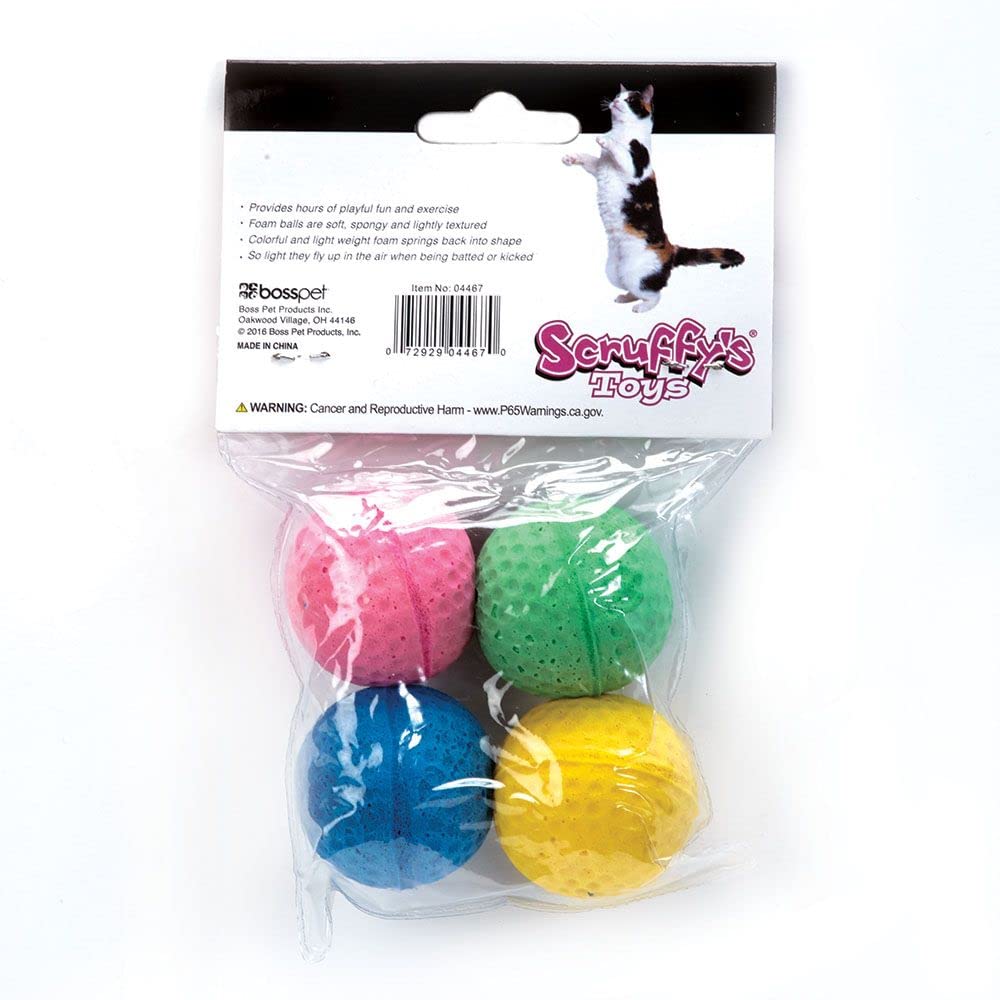 Balles de mousse texturées Scruff's pour stimuler le jeu du chat