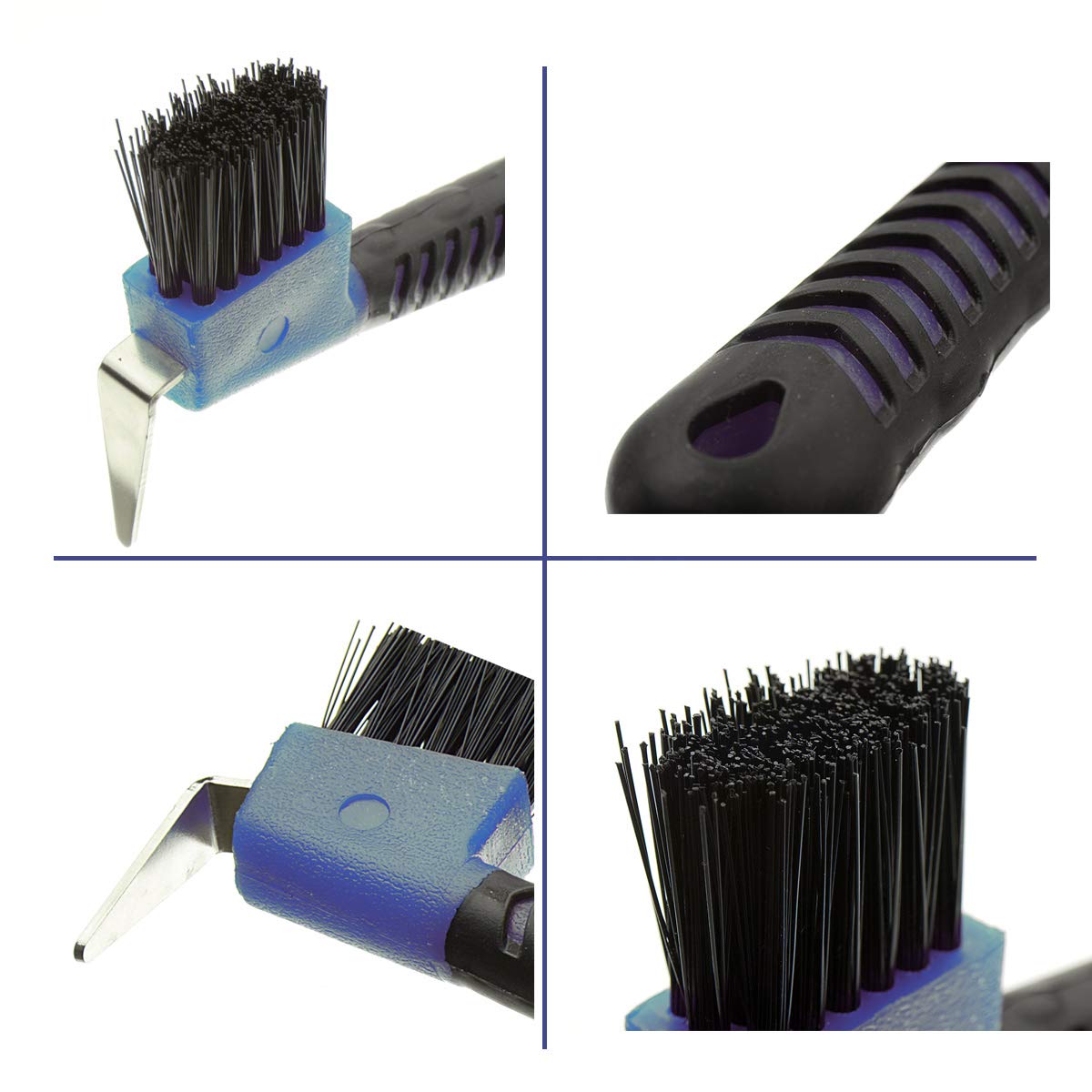 BOTH WINNERS brosse sabot cheval bleu royal, efficacité 2-en-1