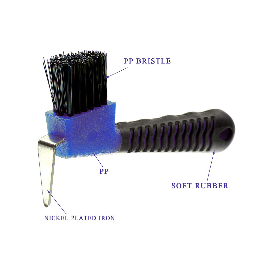 BOTH WINNERS brosse sabot cheval rouge, manche en caoutchouc confortable