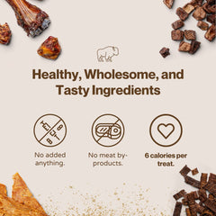 Boulder Dog Food Company – Bison Cubes sans-graines, option digestible pour les estomacs sensibles.