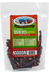 Boulder Dog Food Company Bison Bits — emballage, friandises naturelles pour l'entraînement.