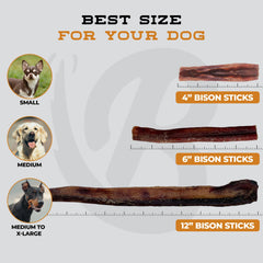 Friandise Boulder Bison Chews sans additifs – naturelle et adaptée aux chiens sensibles.