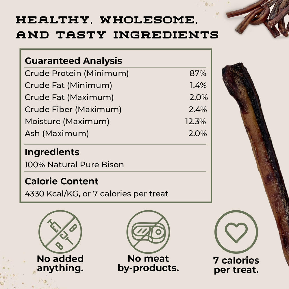 Friandise Boulder Bison Chews sans céréales – option grain-free pour chiens sensibles.