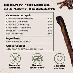 Friandise Boulder Bison Chews sans céréales – option grain-free pour chiens sensibles.