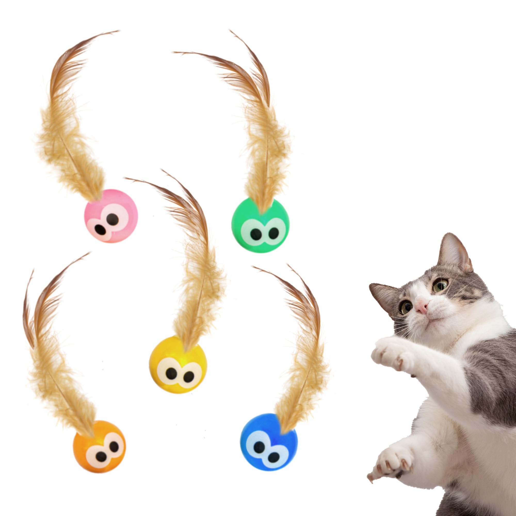 Bouncy Tails: balle dynamique avec plumes naturelles pour stimuler le jeu.