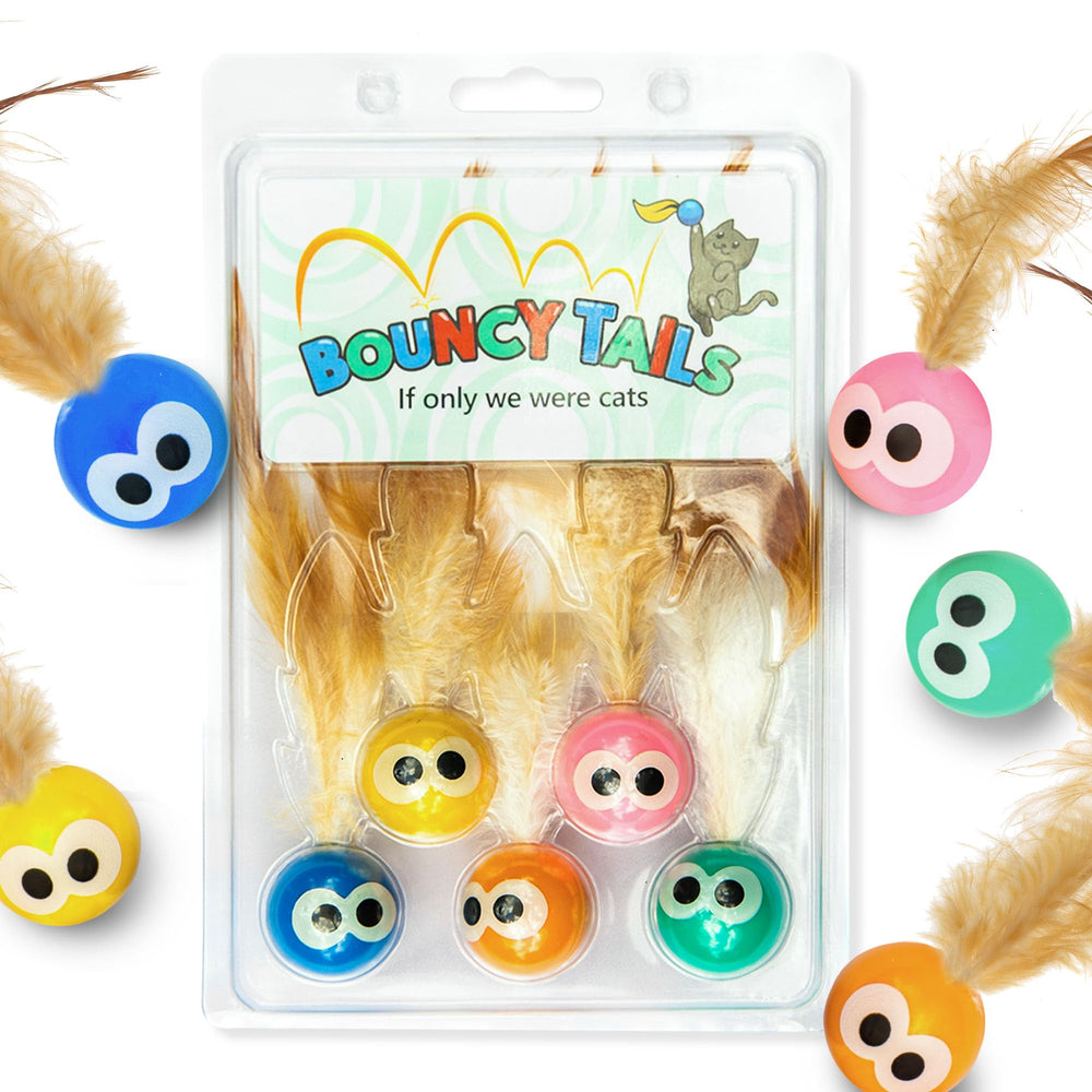 Bouncy Tails: detail plume naturelle douce.