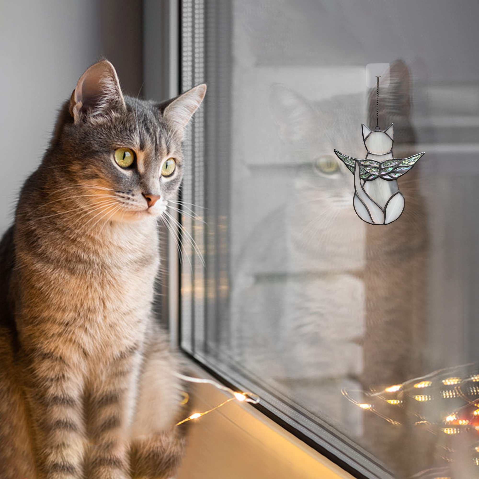 BOXCASA cadeau-memoire-chat-vitrail, pour préserver le souvenir d'un animal bien-aimé