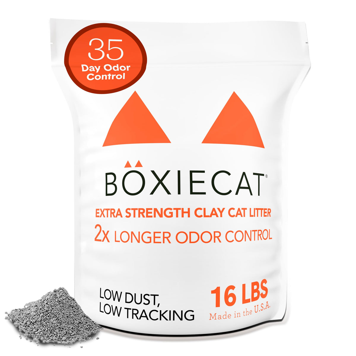Boxiecat Litière argile Extrême pour un contrôle des odeurs sur 35 jours.