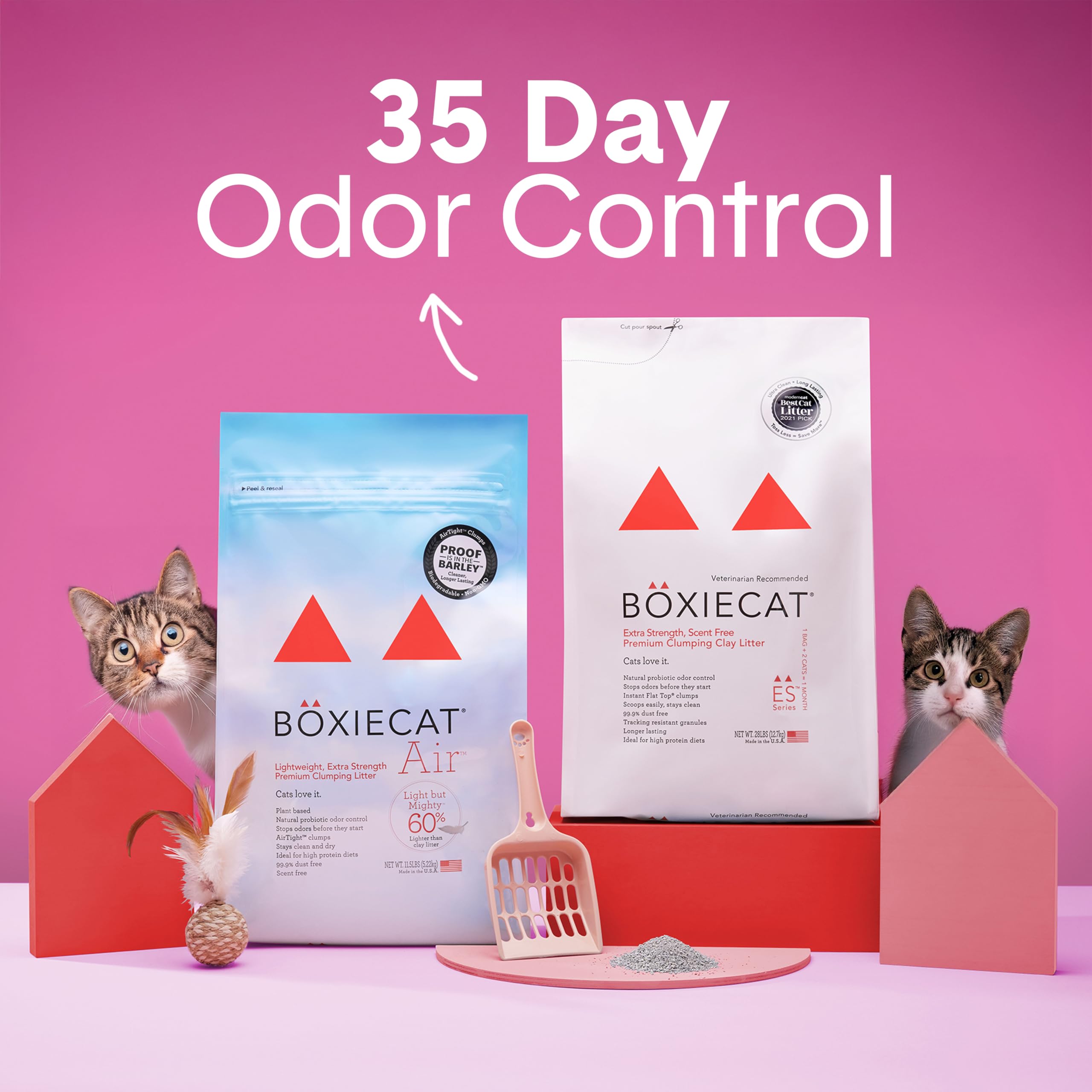 Boxiecat Litière Extra Strength — versement facile et léger pour un remplissage sans effort