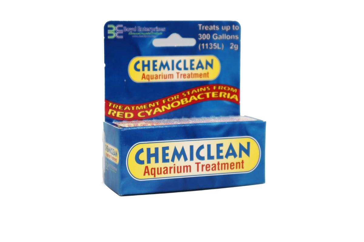 Boyd Chemiclean 2g, bouteille, réduction des cyanobactéries dans l'aquarium.